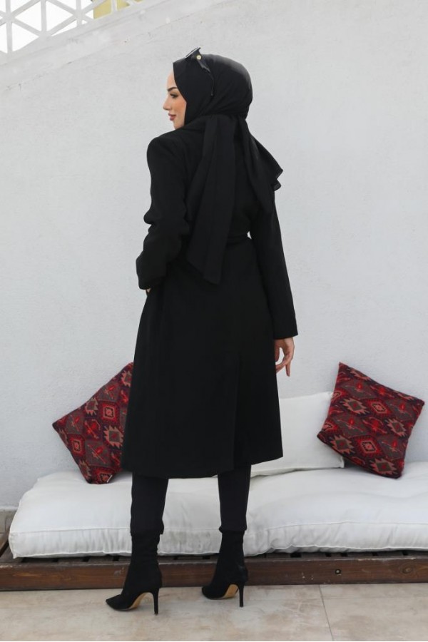 Uzun Kaşe Kaban Siyah 61520 Uzun Kaşe Kaban Siyah 61520