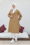 Tesettür Trençkot Camel 5853 Tesettür Trençkot Camel 5853