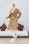 Tesettür Trençkot Camel 5853 Tesettür Trençkot Camel 5853