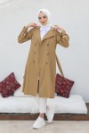 Tesettür Trençkot Camel 5853 Tesettür Trençkot Camel 5853
