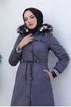 Kolları Lastikli İçi Peluşlu Bondit Kaban Antrasit 4604 Kolları Lastikli İçi Peluşlu Bondit Kaban Antrasit 4604