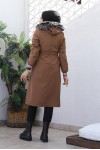Kolları Lastikli İçi Peluşlu Bondit Kaban Sütlü Kahve 4604 Kolları Lastikli İçi Peluşlu Bondit Kaban Sütlü Kahve 4604