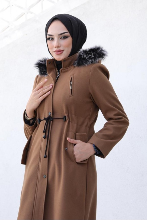 Kaşe Tesettür Kaban Taba 1061 Kaşe Tesettür Kaban Taba 1061