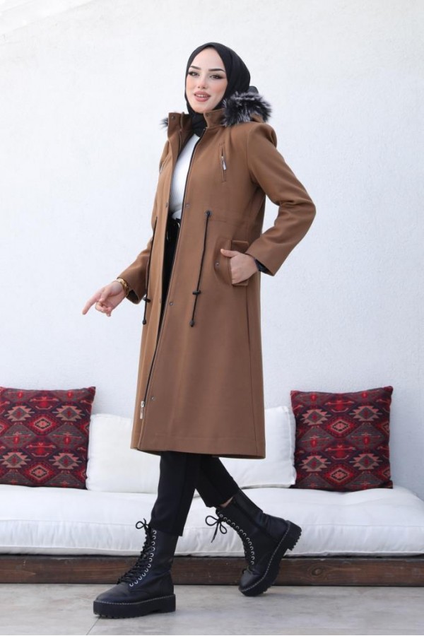 Kaşe Tesettür Kaban Taba 1061 Kaşe Tesettür Kaban Taba 1061