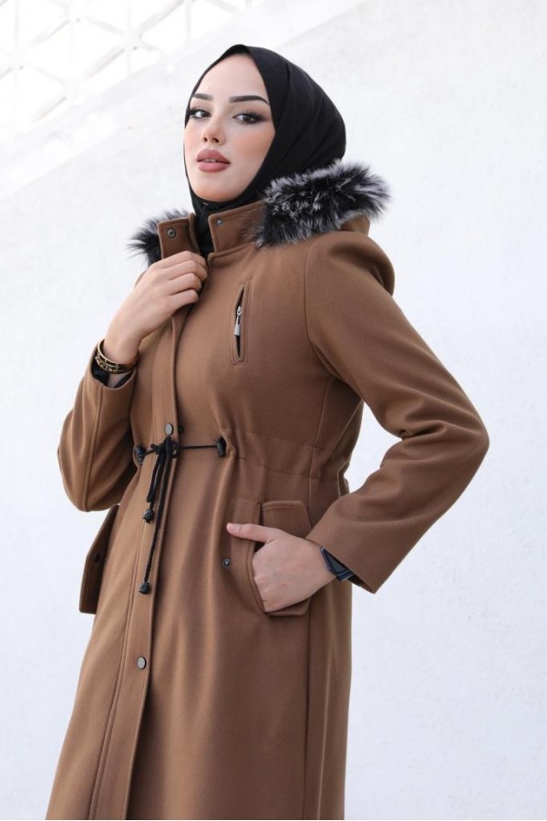 Kaşe Tesettür Kaban Taba 1061 Kaşe Tesettür Kaban Taba 1061