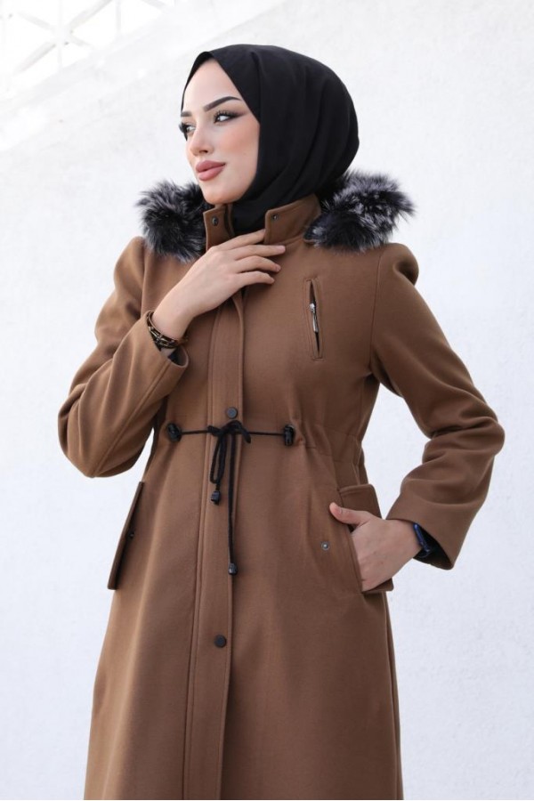 Kaşe Tesettür Kaban Taba 1061 Kaşe Tesettür Kaban Taba 1061