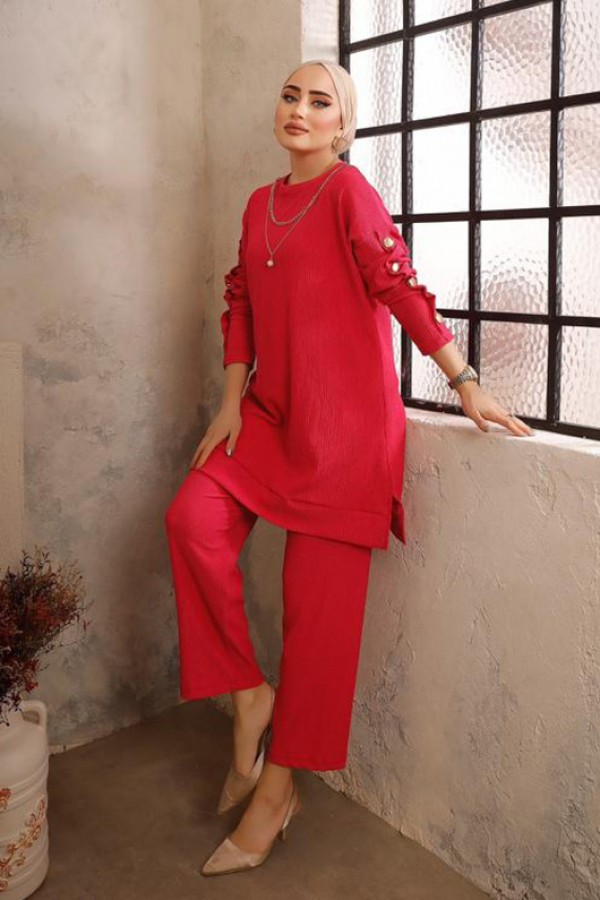  Tesettür İkili Takım Fuşya 2945