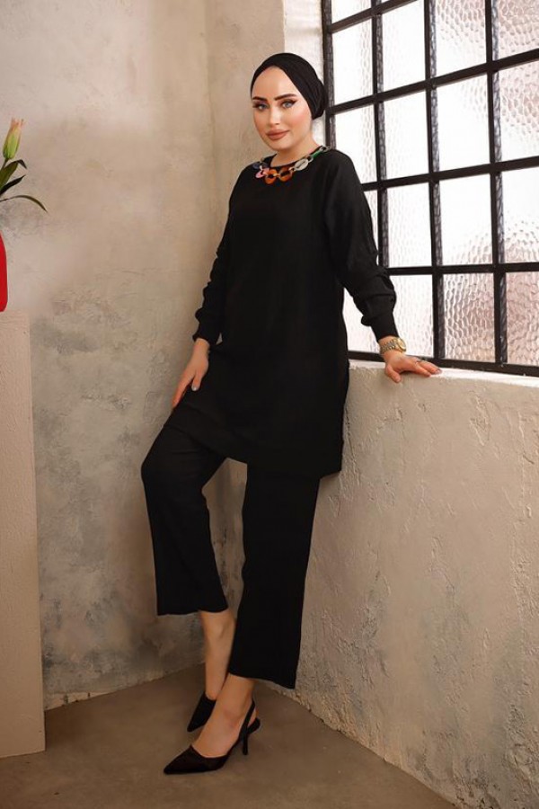  Tesettür İkili Takım Siyah 2933
