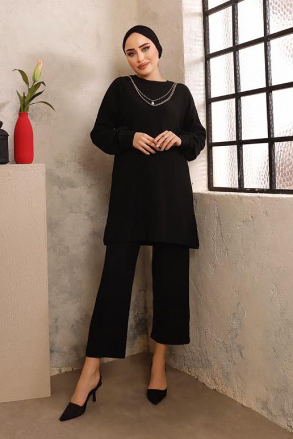  Tesettür İkili Takım Siyah 2943