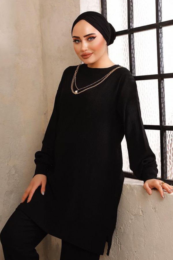  Tesettür İkili Takım Siyah 2943