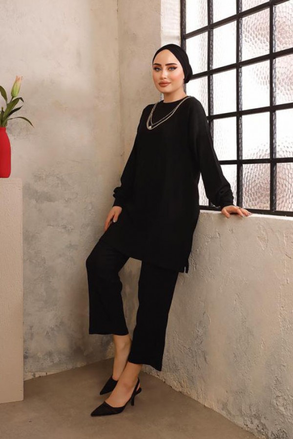  Tesettür İkili Takım Siyah 2943