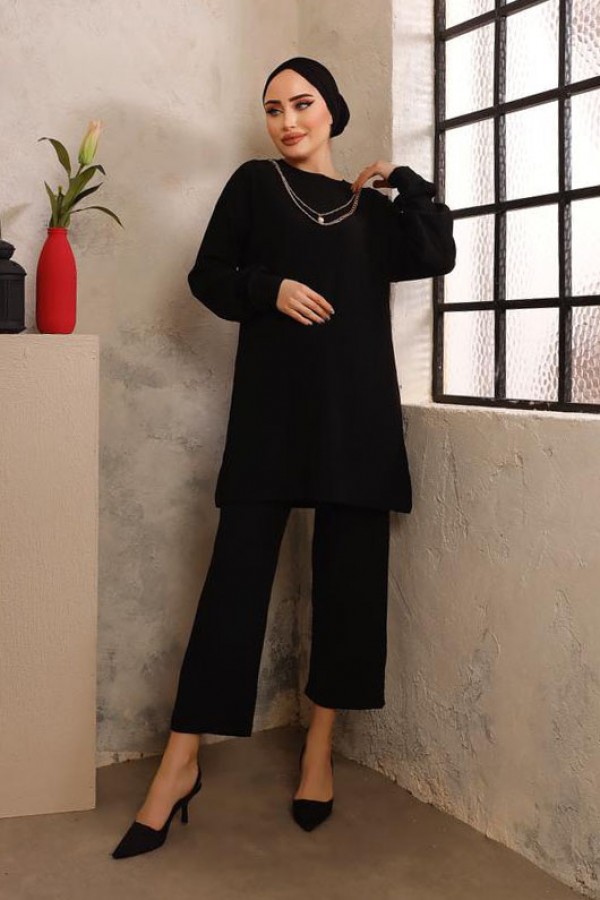  Tesettür İkili Takım Siyah 2943