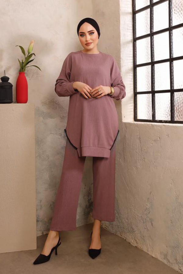 Tesettür İkili Takım Lila 2942 Tesettür İkili Takım Lila 2942