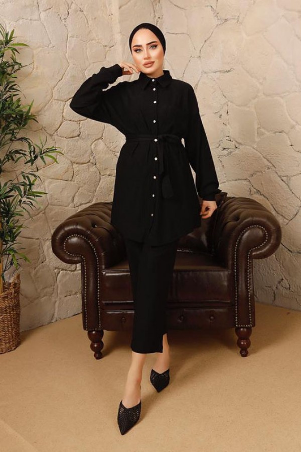  Tesettür İkili Takım Siyah 2944