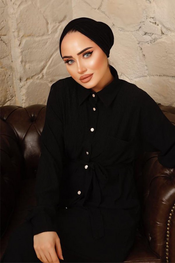  Tesettür İkili Takım Siyah 2944