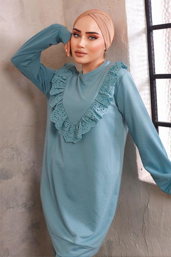  Dantel Detaylı İkili Takım Mint 2903