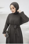  Tesettür Elbise Antrasit 424-1