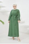 Tesettür Elbise Zümrüt Yeşili 424-1 Tesettür Elbise Zümrüt Yeşili 424-1