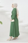 Tesettür Elbise Zümrüt Yeşili 424-1 Tesettür Elbise Zümrüt Yeşili 424-1