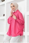  Yanları Büzgülü Gömlek Fuşya 61551