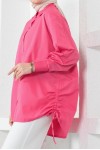  Yanları Büzgülü Gömlek Fuşya 61551