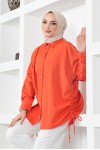 Yanları Büzgülü Gömlek Oranj 61551 Yanları Büzgülü Gömlek Oranj 61551