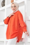 Yanları Büzgülü Gömlek Oranj 61551 Yanları Büzgülü Gömlek Oranj 61551