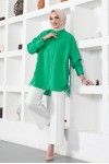  Yanları Büzgülü Gömlek Yeşil 61551