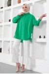  Yanları Büzgülü Gömlek Yeşil 61551