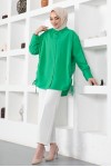  Yanları Büzgülü Gömlek Yeşil 61551