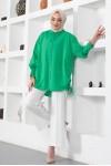  Yanları Büzgülü Gömlek Yeşil 61551