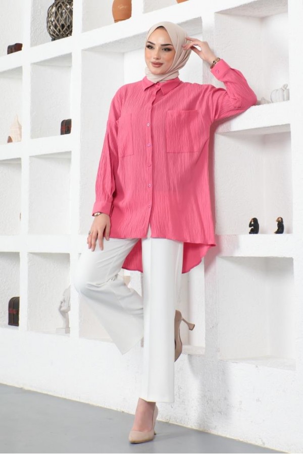 Çift Cepli Gömlek Fuşya 61544 Çift Cepli Gömlek Fuşya 61544