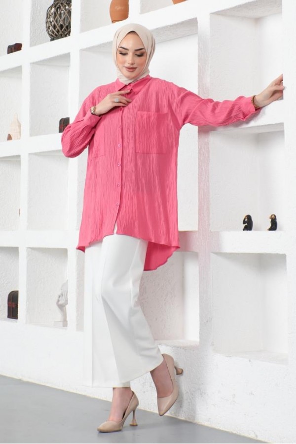 Çift Cepli Gömlek Fuşya 61544 Çift Cepli Gömlek Fuşya 61544