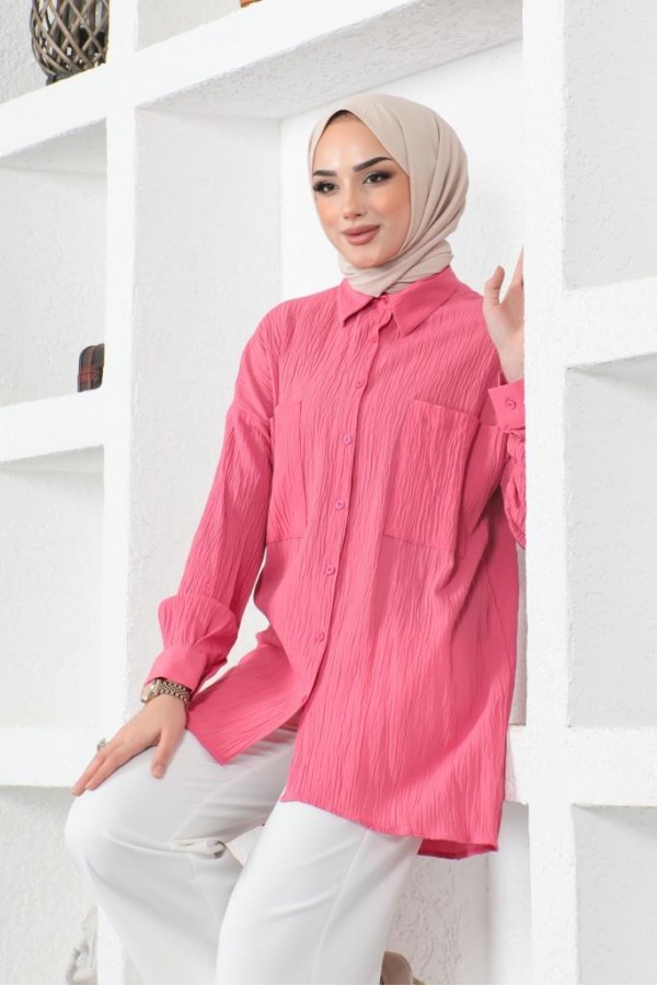 Çift Cepli Gömlek Fuşya 61544 Çift Cepli Gömlek Fuşya 61544