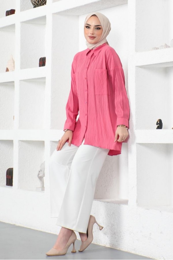 Çift Cepli Gömlek Fuşya 61544 Çift Cepli Gömlek Fuşya 61544