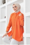  Çift Cepli Gömlek Oranj 61544