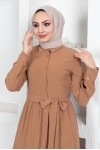 Eteği Katlı Aerobin Elbise Camel 445 Eteği Katlı Aerobin Elbise Camel 445