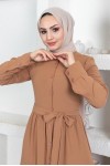 Eteği Katlı Aerobin Elbise Camel 445 Eteği Katlı Aerobin Elbise Camel 445
