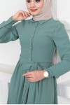  Eteği Katlı Aerobin Elbise Mint Yeşili 445