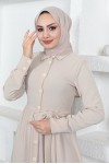  Eteği Katlı Aerobin Elbise Taş Rengi 445