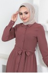  Eteği Katlı Aerobin Elbise Vişne 445