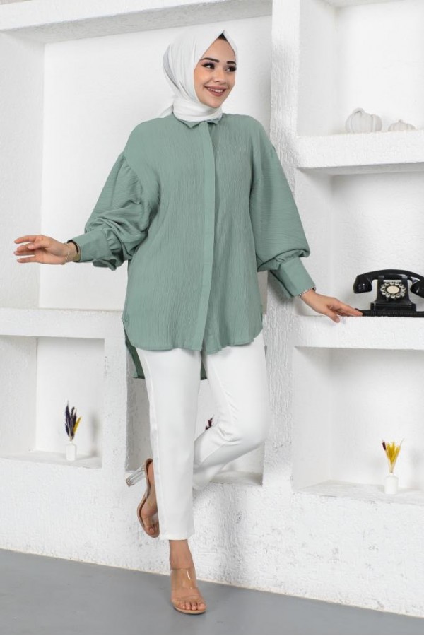 Balon Kol Salaş Gömlek Çağla 61446 Balon Kol Salaş Gömlek Çağla 61446