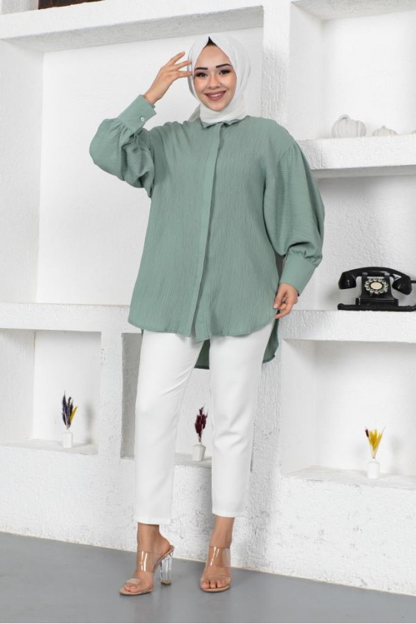 Balon Kol Salaş Gömlek Çağla 61446 Balon Kol Salaş Gömlek Çağla 61446