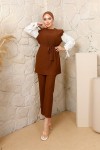 Tesettür İkili Takım Kahverengi 3094 Tesettür İkili Takım Kahverengi 3094