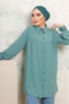 Yakası Taşlı Tunik Mint Yeşili 3073 Yakası Taşlı Tunik Mint Yeşili 3073