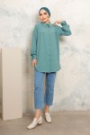 Yakası Taşlı Tunik Mint Yeşili 3073 Yakası Taşlı Tunik Mint Yeşili 3073