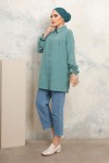 Yakası Taşlı Tunik Mint Yeşili 3073 Yakası Taşlı Tunik Mint Yeşili 3073