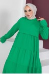 61605 Tesettür Elbise Yeşil