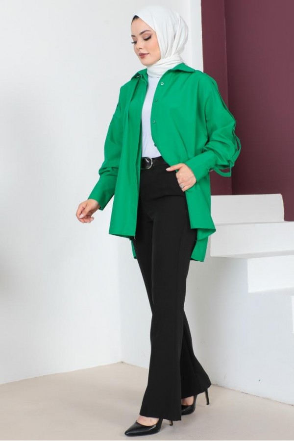  Kemerli Kumaş Pantolon Siyah 6538