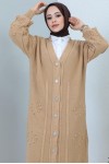  Tesettür Triko Hırka Camel 2454